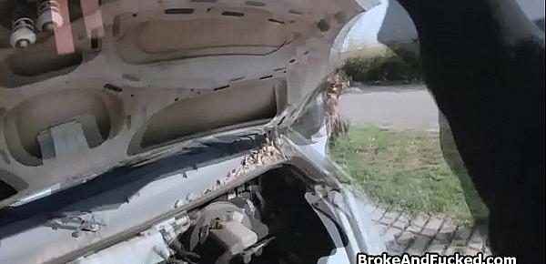  Broken truck leads to outdoor cock sucking